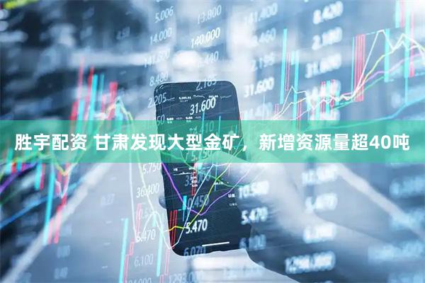 胜宇配资 甘肃发现大型金矿，新增资源量超40吨