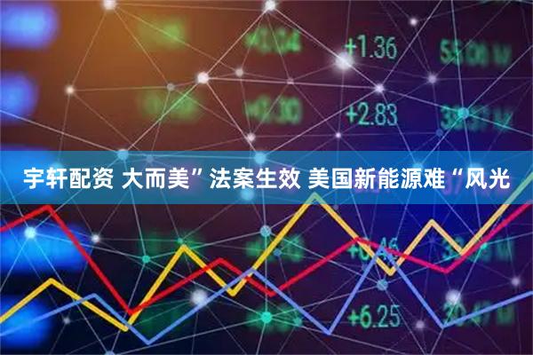 宇轩配资 大而美”法案生效 美国新能源难“风光